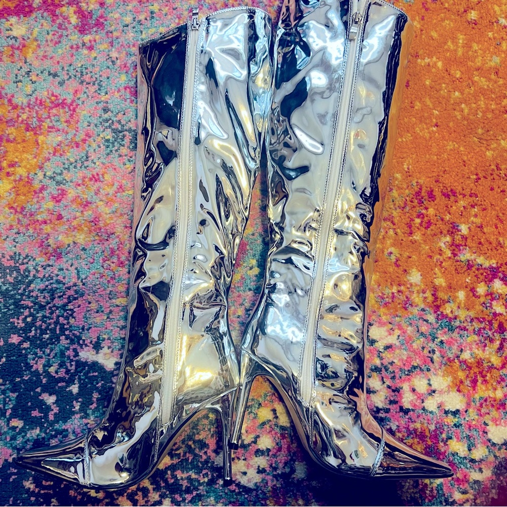 New Arqa Metallic High Boots Stiletto - Picture 13 of 17